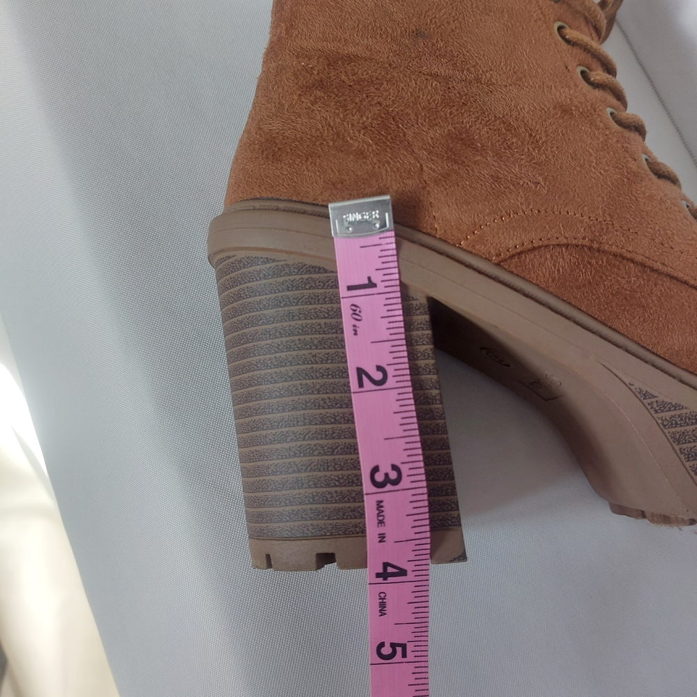 Forever Women's Brown Lace-Up Ankle Boots‎ Size 6 - Picture 4 of 8